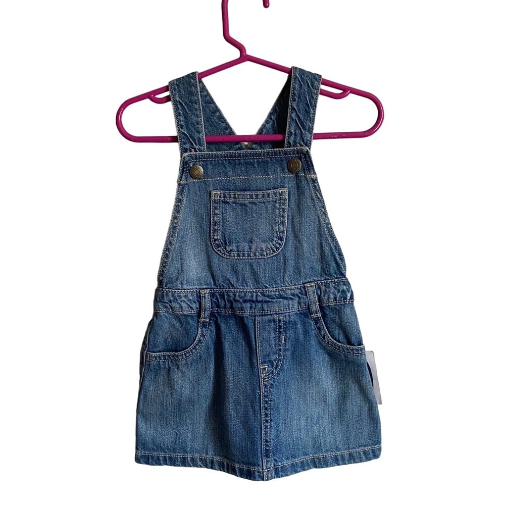 Old Navy 100% Cotton Skirtsall Blue Denim Jumper Dress NWT Sz 18-24m Baby Girl
